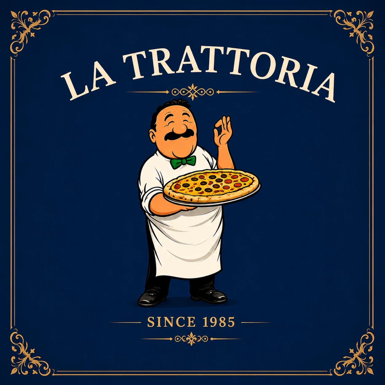 Official illustration of La Trattoria da Tonino, a family Italian restaurant in Geneva since 1985.